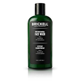 Brickell Men's Purifying Charcoal Face Wash for Men, Natural and Organic Daily Facial Cleanser, 8 Ounce, Scented