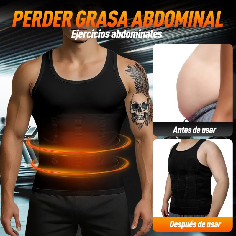 Camiseta 2pzs Para Corregir Postura Hombre Fajas Cinturillas -}