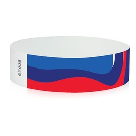3/4" Tyvek Pattern Wristbands - Pack of 500 - Secure Paper-Like Admission Band for Events by myZone Printing (Abstract Red & Blue)