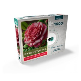 MyPuzzle State Flowers Series: Washington D.C, American Beauty Rose - Premium 1000 Piece Jigsaw Puzzle for Adults