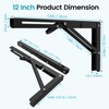 Platibo Folding Shelf Brackets 12 Inch,Heavy Duty Metal Collapsible Shelf