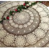 USTIDE Hand Crocheted Tablecloth Beige 100% Cotton Round Lace Tablecloths