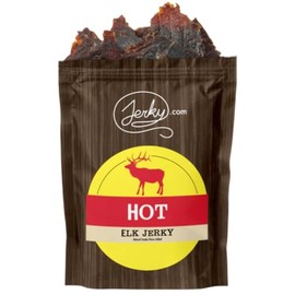 Jerky.com Exotic Hot Elk Jerky - Wild Game Meat Snacks, Exotic Snacks, High-Protein, All-Natural, No Added Preservatives - Healthy Snacks for Adults - 1.75 oz. (Pack of 1)