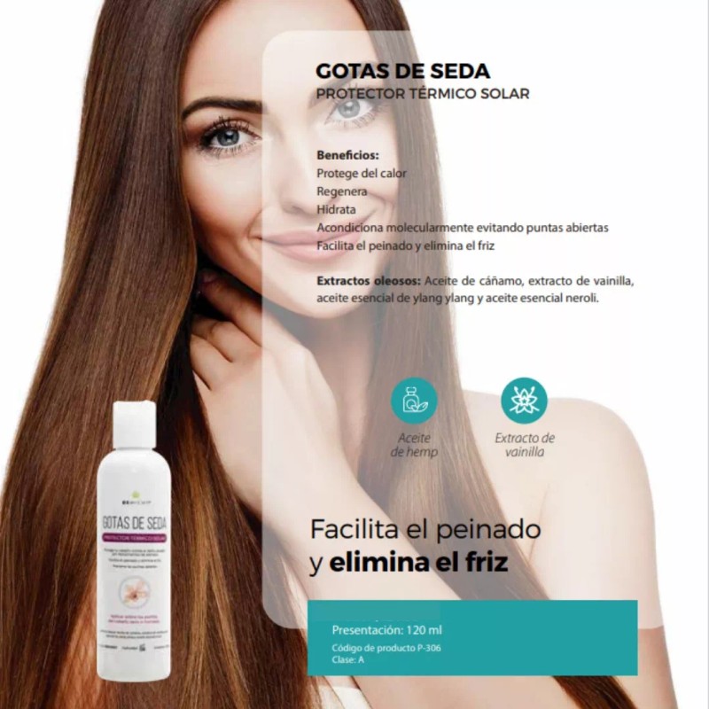 Beohemp Seda Shine Therapy Protector Térmico Solar Antifrizz 120ml