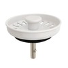 White Kitchen Sink Drain Basket Strainer Stopper Replacement for Polymer