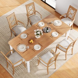 79" Large Industrial Dining Room Table for 6-8 People Rectangular Wood Kitchen Table Modern Farmhouse Dining Table Kitchen Dining Room Table with Heavy Duty Metal Legs forKitchen, Living Room