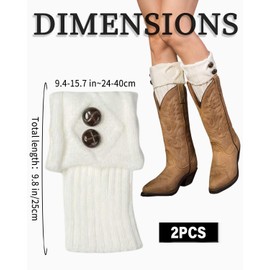 TOZBLEU Stulpen für Damen,Gestrickte Leg Warmers Warme Winter Beinstulpen Frauen,Stulpen Damen aus Wolle und Acryl,Beinwärmer Flexibel Legwarmers Weich Knöchelwärmer Bein,Weiß,Universalgröße