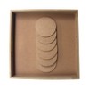 IVEI Do-it-Yourself Square Tray with Solid Color Round MDF Coasters,