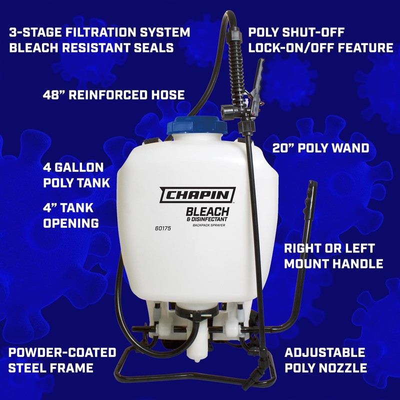 Chapin International 60175 4 Gallon Backpack Sprayer for Bleach &