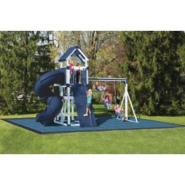 Playsafer Elevate Rubber Playground Tiles - 1" High Density Interlocking Shock Absorbent Safety Tile for Playgrounds, and Exercise Equipment - 20" X 20" (Solid Black, 1 Tile - 2.7 Sq. Ft.)