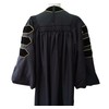 Grad Days Doctoral Gown Unisex Deluxe Black Trim Gold Piping