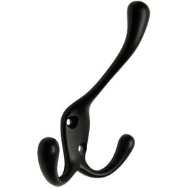 Designers Impressions 58326 Flat Black Heavy Duty Coat & Hat Hook