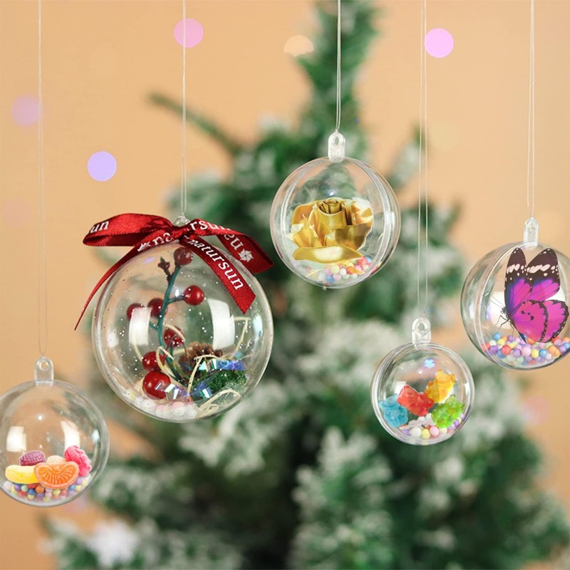 30 PCS Clear Christmas Ornaments Balls, 8cm, 6cm, 5cm Clear