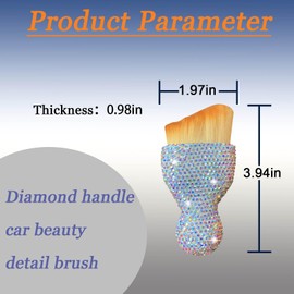 Piburth Car Detailing Cleaning Brush, Auto Interior Dust Brush with Diamond, Handle Soft Bristles Dusting Tool, Scratch Free Dirt Clean Brushes for Vehicle Dashboard, Air Conditioner Vent (Colour)