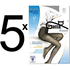 Gatta Beauty Body Relax Medica 20den Tights with Anti Varicose Veins – Pack of 5 - Graphite, size: 3-M