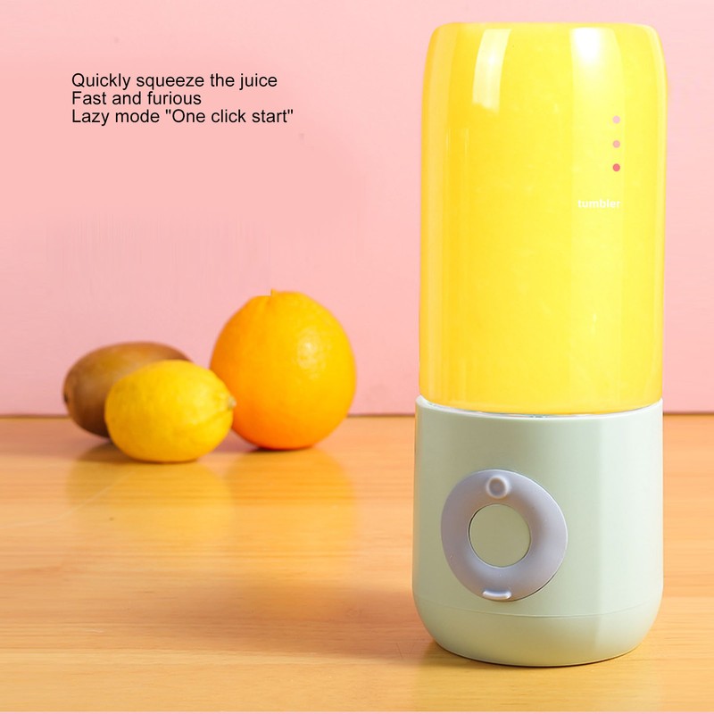 Electric USB Juicer Blender Green 6 Leaf Blades 1300mAh 500ml