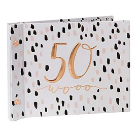 Luxe Birthday Guest Book With Photo Album by Hotchpotch - Pink 50th