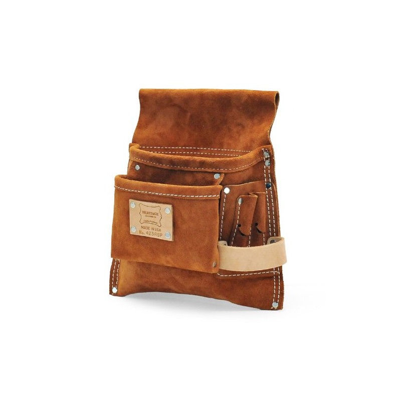 HERITAGE LEATHER 423RSP 5-PKT PROFESSIONAL SUEDE LEATHER POUCH W8.7 x