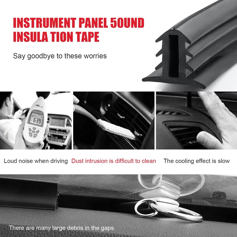 Polcatay Windshield Seals, Dust-Proof and Noise Reduction Rubber Strip, 6.5