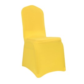 Dimatic 20 PCS Yellow Spandex Chair Covers Dining Room Stretch Chair Covers Protector for Living Room Banquet Wedding Party Dining Decoration (Yellow)