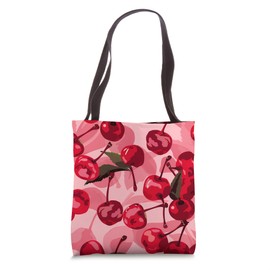 Cute Cherry Camo Design - Trendy Pink Cherry Camouflage Tote Bag