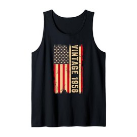 Vintage 1956 American Flag 70th Birthday Gifts 70 Years Old Tank Top