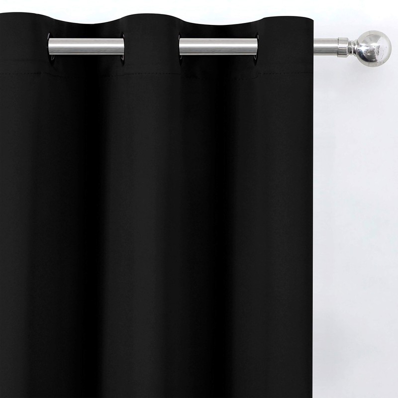 LEMOMO Blackout Curtains 52 x 84 inch Black Curtains Set