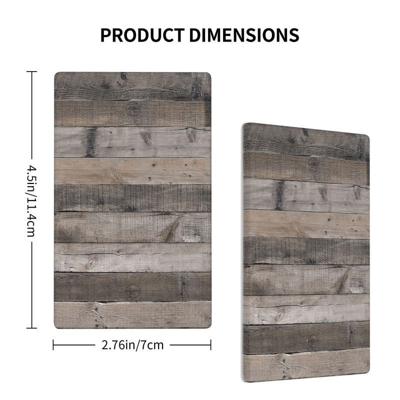 Gray Rustic Wood Blank Wall Plate 1 Gang Switch Plate