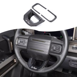 Carworld66 Carbon Fiber ABS Car Interior Steering Wheel Trim Panel For Hummer EV 2024-2025