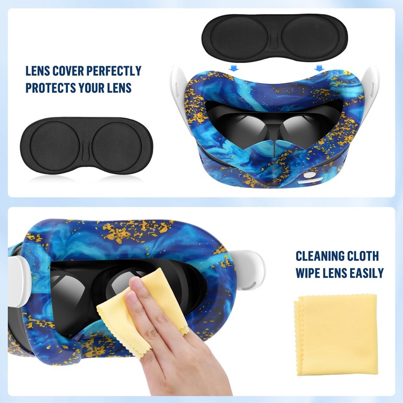 Silicone Cover Set Compatible with Meta Quest 3S Accessories, VR