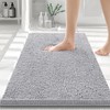 Homaxy rutschfeste Badematte Chenille Badezimmerteppich Mikrofaser Badteppich Saugfähige Hochflor Badvorleger