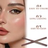 Longwear Waterproof Eyeliner Pencil – Light Brown, Retractable, Smudge-Proof, Transfer-Resistant,