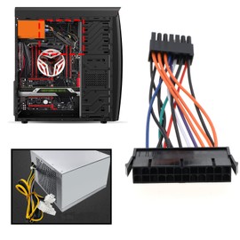 EMSea Pack of 2 24 Pin to 14 Pin Power Supply Cable Replacement Compatible with Lenovo M92P M93P M73 M83 M79 H530 Compatible with ThinkServer TS140/TS440 Plastic