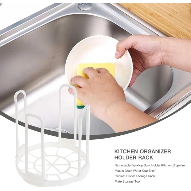 White Dinnerware Bowl Plate Racks and Holder Plastic Drain Rack