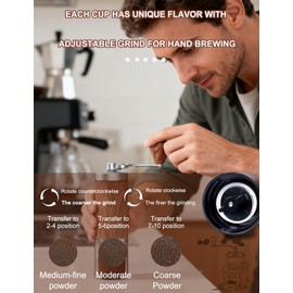 Manual Coffee Grinder with 5 Adjustable Settings Portable Conical Burr Mill with 30g Capacity for Espresso French Press Pour Over Travel & Home Use Elegant Wood Grain Finish