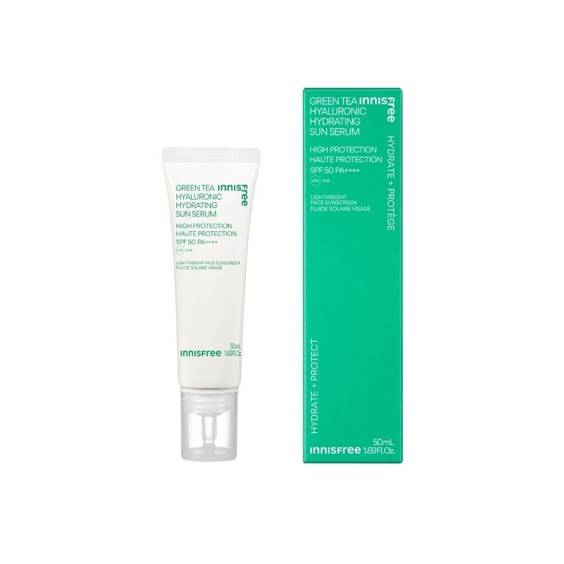 INNISFREE Green Tea Hyaluronic Hydrating Sun Serum SPF 50, Moisturising