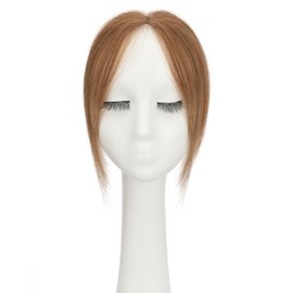 MY-LADY Clip In Bangs Human Hair Bangs 100% Real Human Hair Clip on Wispy Bangs Fringe with Temples Hairpieces for Women(light brown)