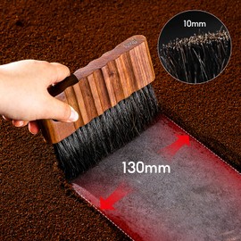 Bincoo Coffee Brush with Cleaning Cloth - Wooden Handle Cleaning Brush for Grinders, Espresso Machines & Countertops, Reusable Barista Tool with Hanging Hook for Coffee Grounds Removal