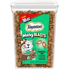 Temptations Wacky Blasts Cat Treats, Nautical Nip’ Flavor, 16 oz. Tub