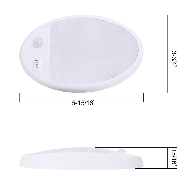 Facon 12V Single Dome RV Pancake Light with On&Off Switch,