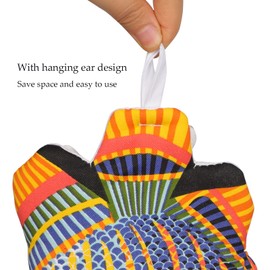Oven Gloves Funny Thickened Heat Resistant Oven Gloves Scald-Proof Baking Gloves Non-Slip Cotton Kitchen Gloves Hanging Kitchen Home Lobster Fish Oven Accessories