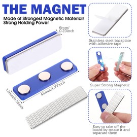 Relaxweex 24 Pairs Outdoor Curtain Magnets Closure with Strongest Magnets, Waterproof Curtain Clips for Heavy Wind, Patio, Gazebo, Mosquito Netting, Flags, Indoor, Outdoor Use(Blue)