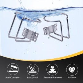 Marinebaby 4 pcs Boat Cup Holder,Stainless Steel Universal Drink Holders,Stainless Steel Ring Cup Holders,Suitable for Boat,Truck,RV,Tractor,Outdoor Wooden Swing.