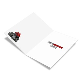 NobleWorks - Humorous Merry Christmas Card with Envelope (4.63 x 6.75 Inch) - Xmas Greeting Card Holiday Stationery Notecard - Coal for Christmas 1850