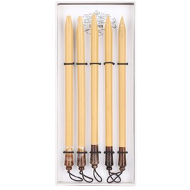 Hztyyier 5 Pieces Bamboo Pen Handmade Manga Calligraphy Vintage Bamboo Drawing Painting Kit for Home School English Practice Writing (#1)