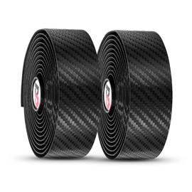 Cableet Bike Handlebar Tape with Carbon Effect Anti-Slip Shock Absorbing Gel Comfortable Durable PU EVA Bar Tape for Road Gravel Hybrid Bikes with End Plugs (Black)