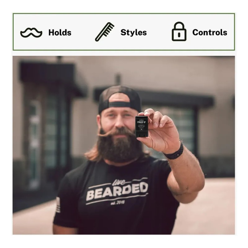 Cera Para Bigotes Live Bearded Straight Up, Fijación Media,