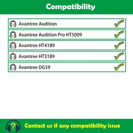 ACCOUTA Earpads Cushion Compatible with Avantree Audition/Audition Pro HT5009 / HT4189 / HT3189 / DG59 Headphones Ear pads replacement with Durable & Breathable Fabric/High Density Foam