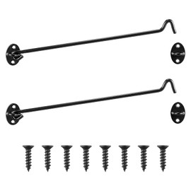 Frcolor Cabin Hooks Swivel Window Hooks with Mounting Screws 2pcs for Wooden Window Door Gate Swivel Hook Screw Hook Windproof