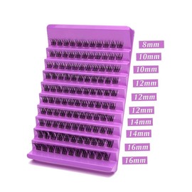 Eyeash Clusters DIY Lash Extensions, 100PCS Natural Individual Lashes Wispy, D Curl Clusters Eyelash Extensions (D14, 8-16mm) Makeup Cosmetic - 100 CLUSTERS: D08
